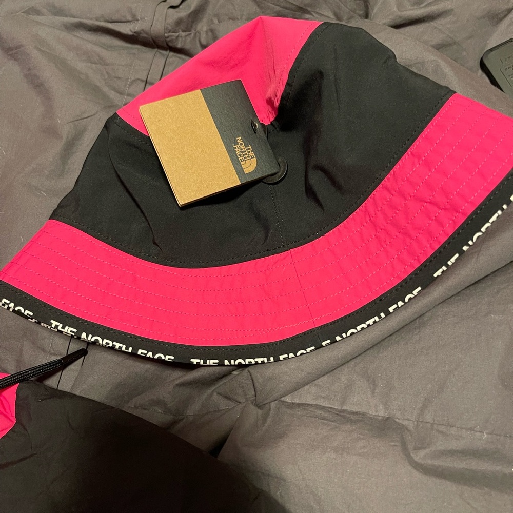 The North Face womens Cypress Bucket Hat pink and black